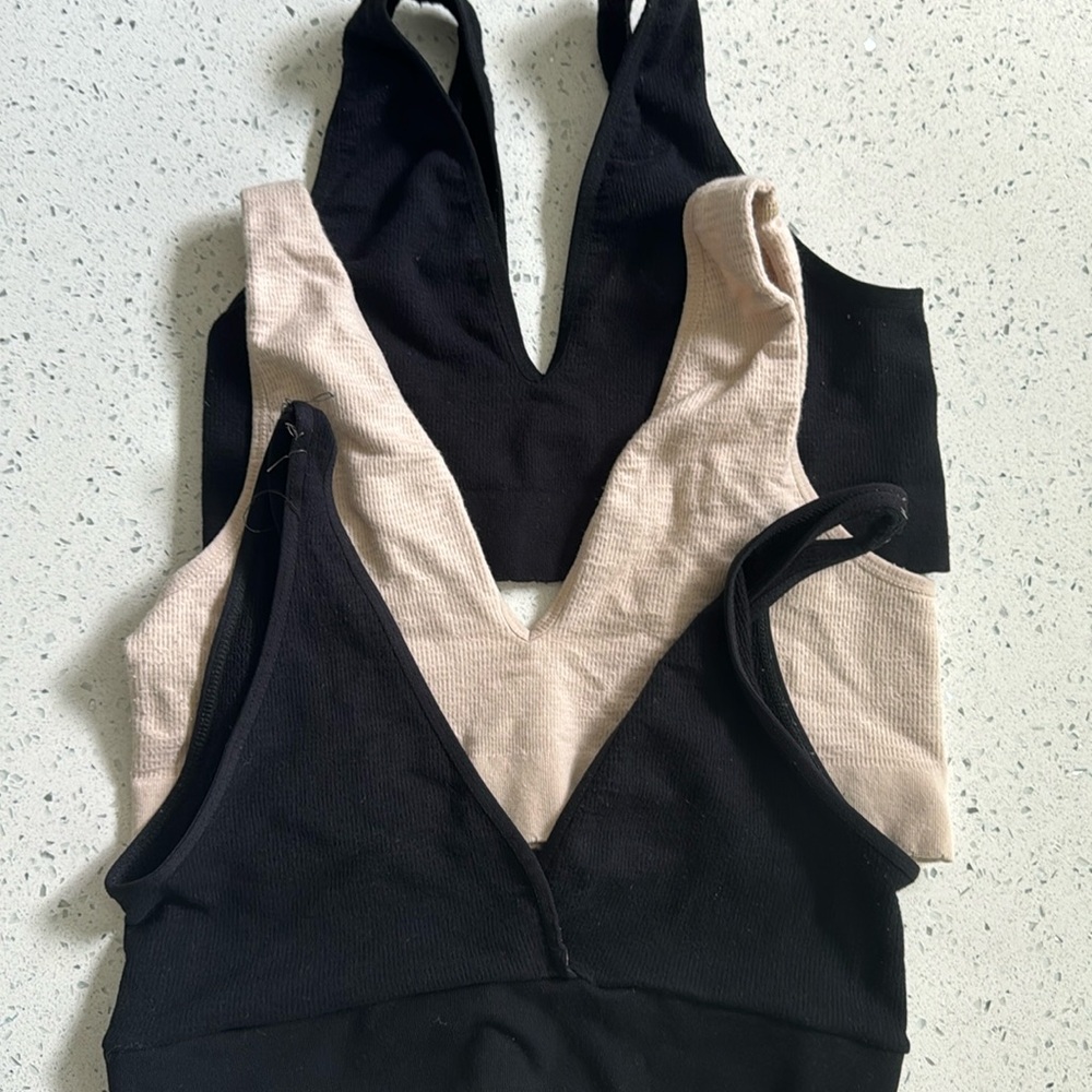 Bralette lot of 3 Anthropologie black nice M/L